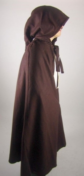 Preview: Wollumhang mit langer Kapuze "Hervir" - braun