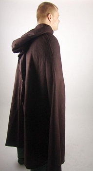 Preview: Wollumhang mit langer Kapuze "Hervir" - braun