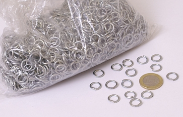 Preview: 1 kg Paket - BMSZ -lose Kettenringe - unvernietet - ID8mm - verzinkt