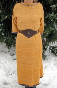 Preview: Mieder-Gürtel "Cottage" / mit Prägung -  schwarz - Knoten