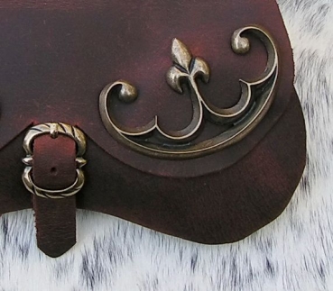 Preview: Mittelalterliche Nierentasche mit Beschlägen - schwarz