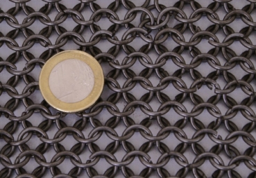 Preview: Kettenhemd Haubergeon aus Federstahl, ID 8mm, unbehandelt, Gr. XL