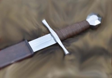 Preview: Kreuzritterschwert mit Achteckknauf & Scheide  - 13.Jhd.