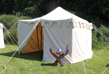 Preview: Ritterzelt Herold - 3 m x 3 m - natur - komplett