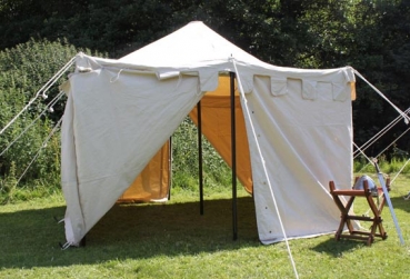 Preview: Ritterzelt Herold - 3 m x 3 m - natur - komplett