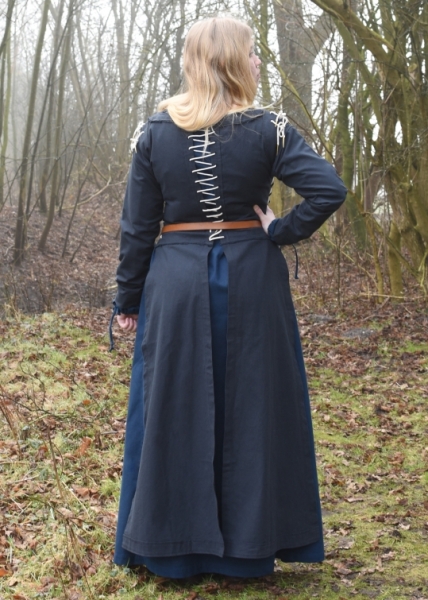 Mittelalterkleid Marit mit Schnürungen - dunkelblau