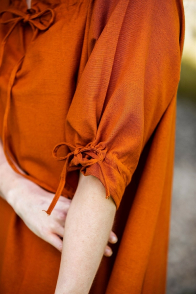Bodenlanges Kurzarmkleid "Melisande" - rost