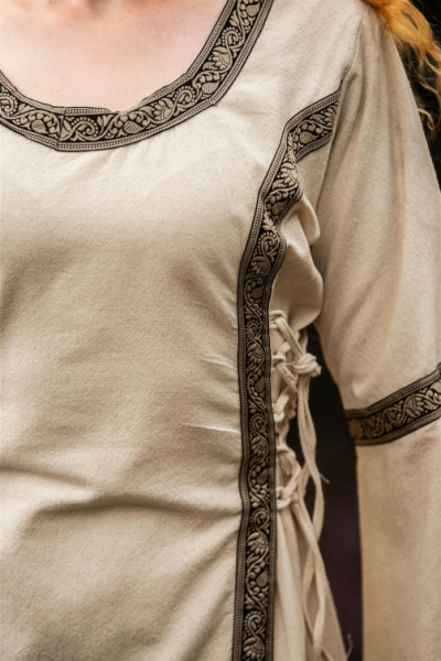 Mittelalter Baumwollkleid "Angie" - natur