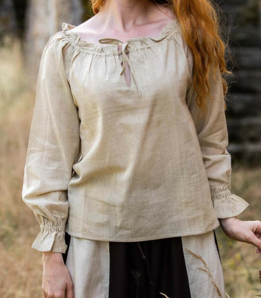 Mittelalterbluse Edith  - hanffarben