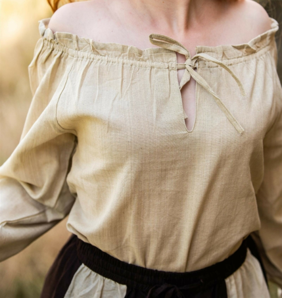 Mittelalterbluse Edith  - hanffarben