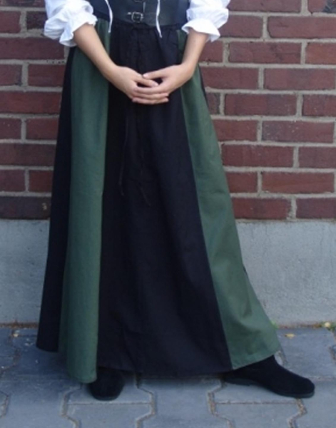 Mittelalterrock "Dana" - schwarz/grün