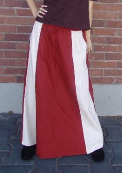 Mittelalterrock "Dana" - rot/natur