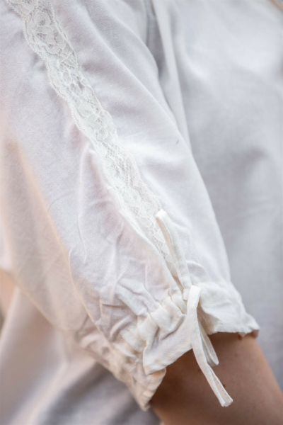 Mittelalter Kurzarmbluse "Sandra"  - natur