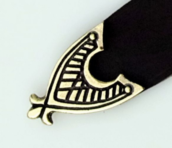 Hochmittelalter-Gürtel mit Riemenspitze und Schnalle  - 4,5 cm  - braun/messing