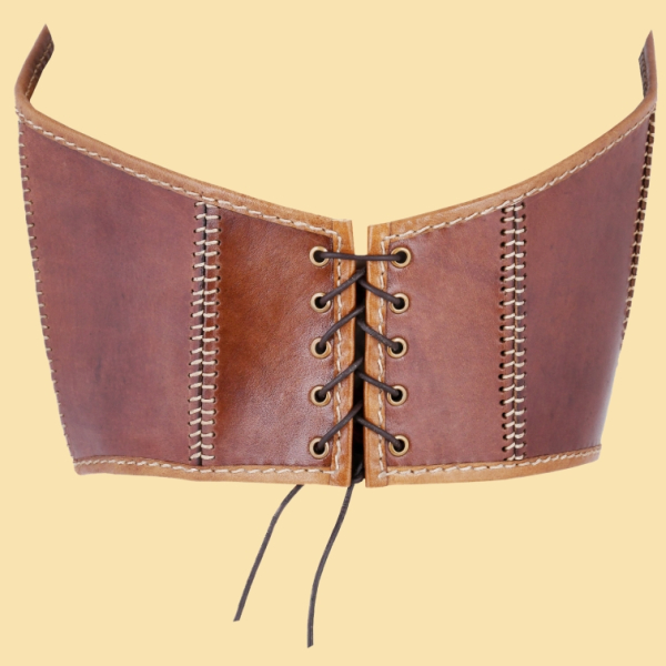 Unterbrust-Corsage aus Leder -   braun