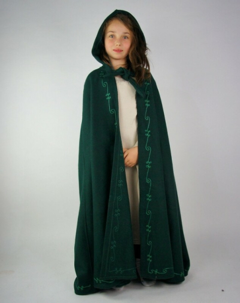 Kinderumhang mit Stickerei Wolle "Hedda" Grün