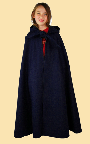 Kinderumhang lange Kapuze "Henrik" - blau