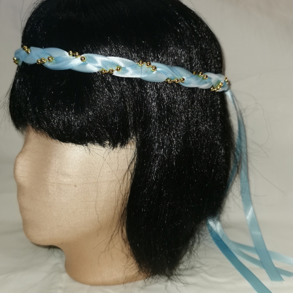 Jungfernband hellblau mit Gold