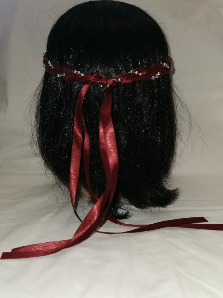 Jungfernband weinrot – Silber