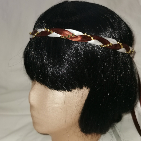 Jungfernband zweifarbig weiß-braun –Gold