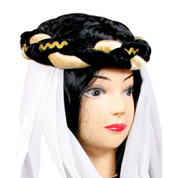 Burgfräuleinband geflochten - schwarz/gold