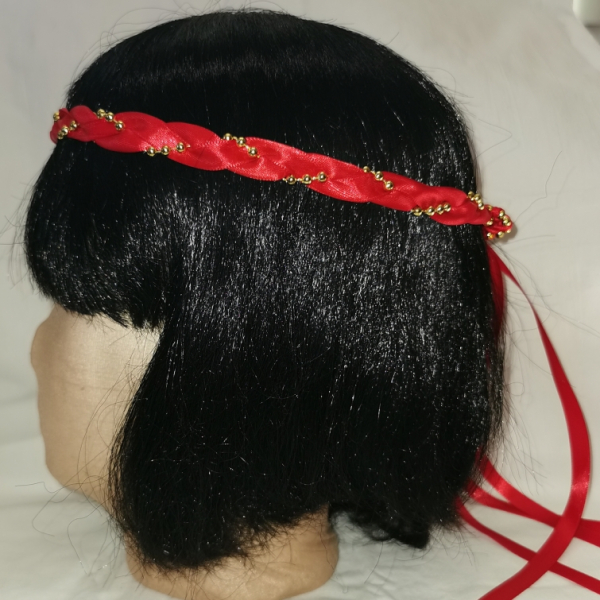 Jungfernband einfarbig – rot/gold