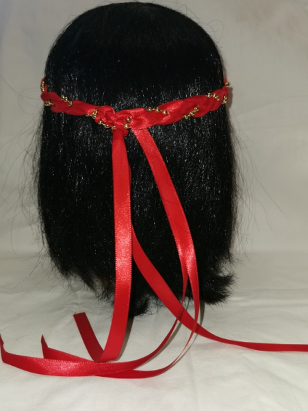 Jungfernband einfarbig – rot/gold