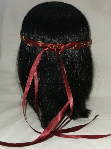 Jungfernband einfarbig – weinrot/gold