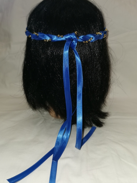 Jungfernband einfarbig – königsblau/gold