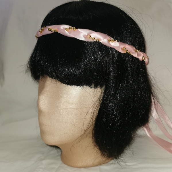 Jungfernband einfarbig – rosa/gold