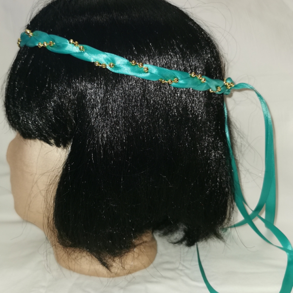 Jungfernband einfarbig – türkis/gold