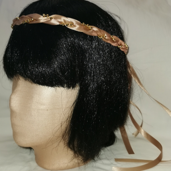 Jungfernband einfarbig – mokka/gold