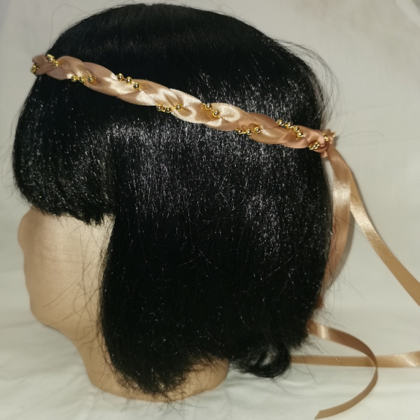 Jungfernband einfarbig – mokka/gold