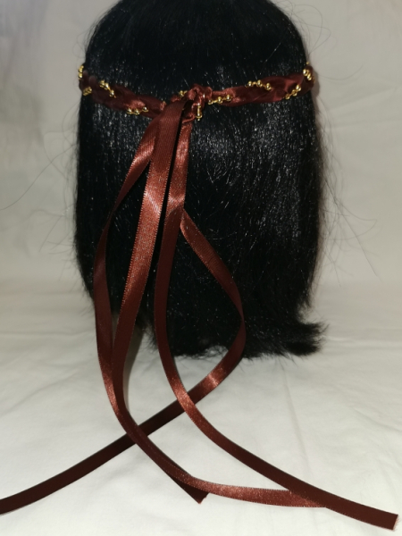 Jungfernband einfarbig – braun/gold