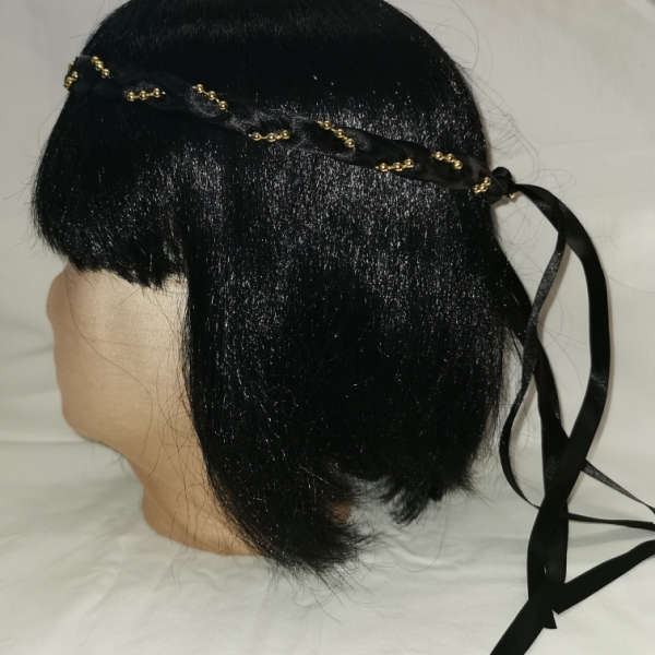 Jungfernband einfarbig – schwarz/gold