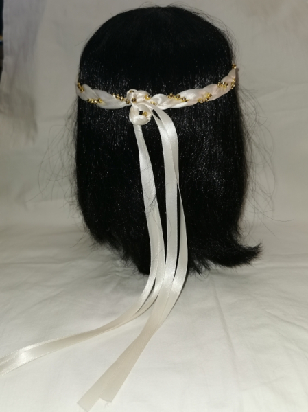 Jungfernband einfarbig – elfenbein/gold