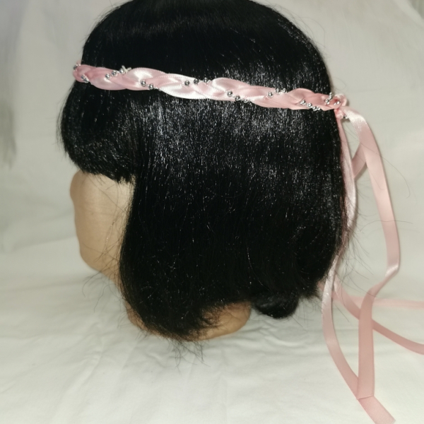 Jungfernband einfarbig – rosa/silber