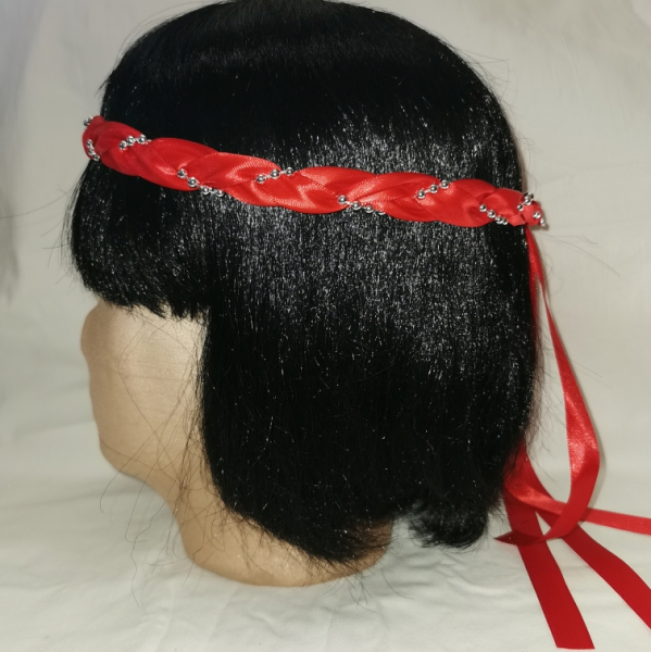 Jungfernband einfarbig – rot/silber