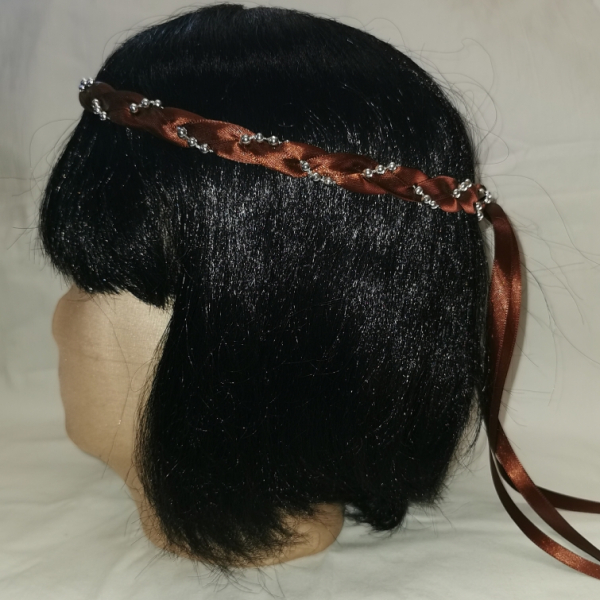 Jungfernband einfarbig – braun/silber