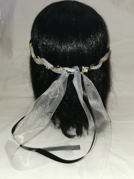 Jungfernband  – organza/schwarz – gold