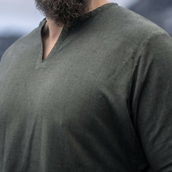 Wikinger Leinentunika "Ragnar" - olivgrün