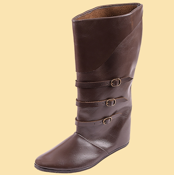 Mittelalterliche Schnallenstiefel -  dunkelbraun