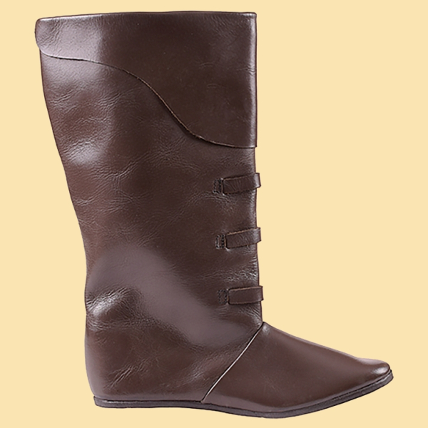 Mittelalterliche Schnallenstiefel -  dunkelbraun