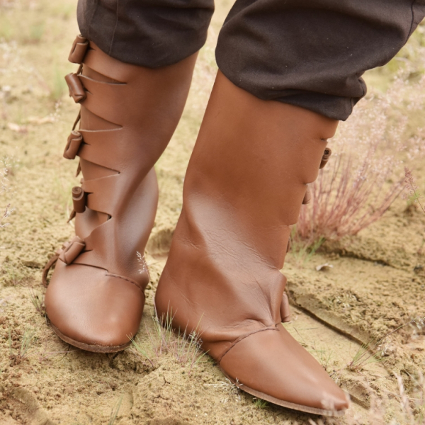 Frühmittelalterliche Wikingerstiefel -  braun
