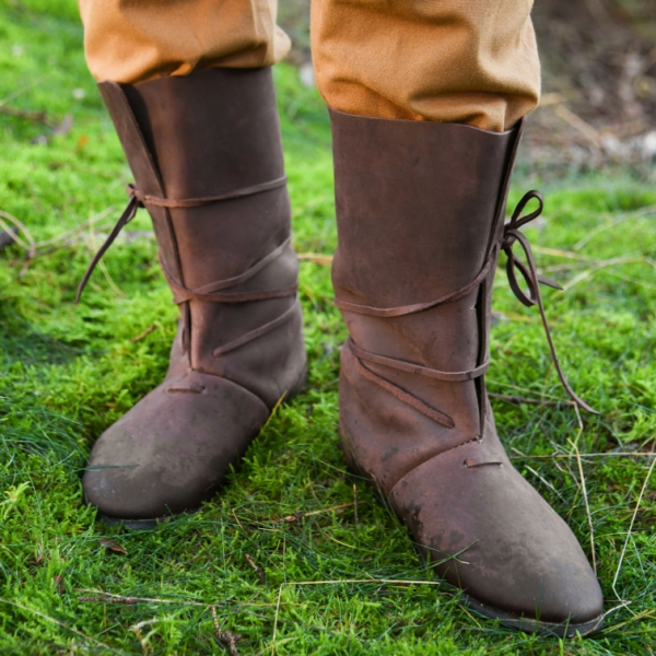 Wikinger Stiefel mit Schnürung -  braun