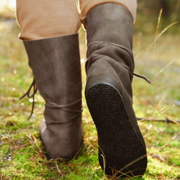 Wikinger Stiefel mit Schnürung -  braun