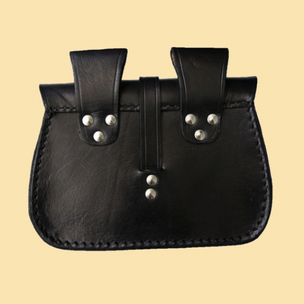 Gürteltasche aus Leder Schwarz