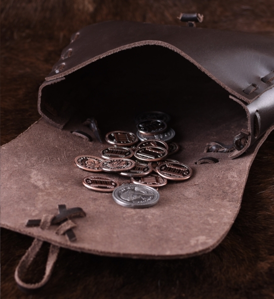 Mittelalter-Ledertasche  - Dunkelbraun