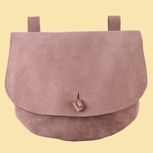 Gürteltasche aus Leder  -  halbrund