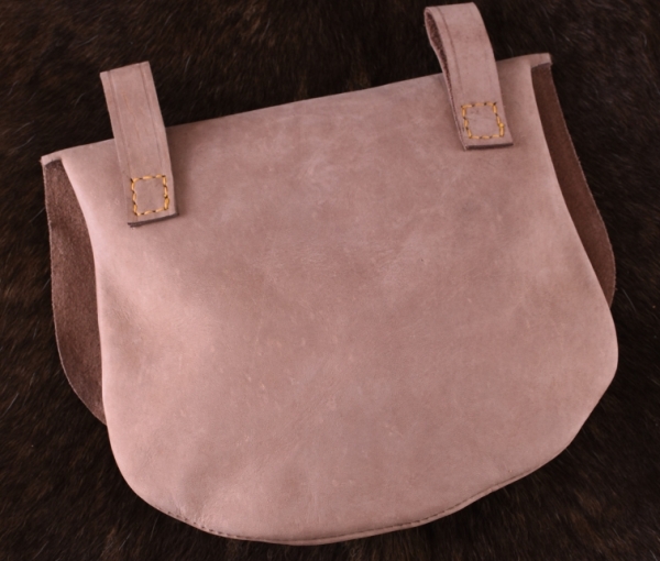 Gürteltasche aus Leder  -  halbrund